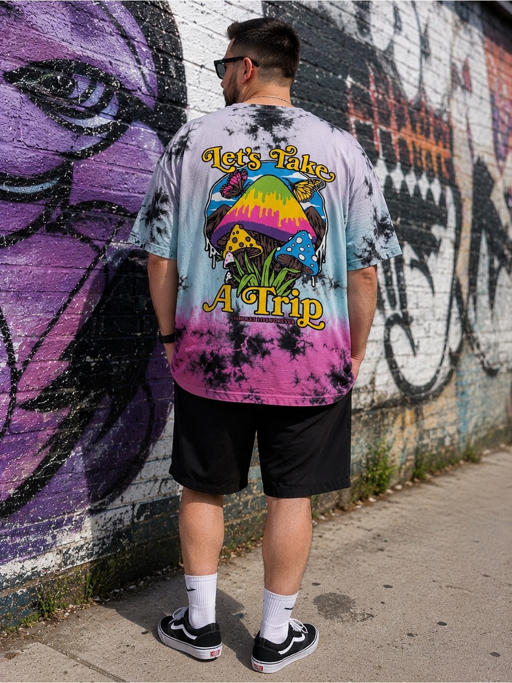 Assholes Live Forever Let’s Take A Trip Tie Dye Graphic Tee XXXL Streetwear ALF